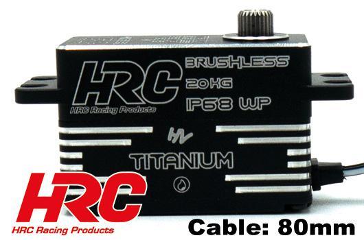 Servo - Digital - HV - Low Profile CAR SPECIAL - 40.8x26.5x20.2mm / 51g - 20kg/cm - Brushless - Pignons Titan - Etanche - Double roulement à billes