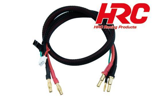 HRC Racing - HRC9159PX - Charger Lead - 4mm Bullet to 4&5mm straight & XH JST Balancer for Hardcase - 50cm WRAP Type - Pro - Gold