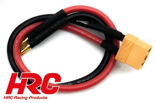 HRC Racing - HRC9128-XT90 - Ladekabel - XT90 (F) zu 4mm Bullet (M) - 300mm 10AWG - Gold (für Netzteil)