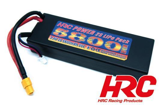 HRC Racing - HRC02258X6 - Batteria - LiPo 2S - 7.4V 5800mAh 50C - Hard Case - XT60 -46.5*25*138.5mm