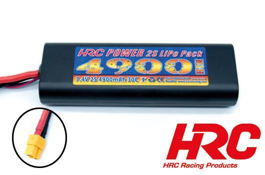 HRC Racing - HRC02249RX6 - Akku - LiPo 2S - 7.4V 4900mAh 30C - Rounded Hard Case - XT60  46.5*25*138.5mm