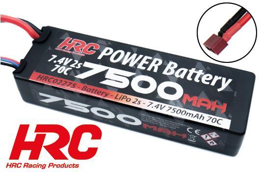 HRC Racing - HRC02275D - Accu - LiPo 2S - 7.4V 7500mAh 70C - RC Car - Hard Case - Ultra T 138.5x46.5x25mm