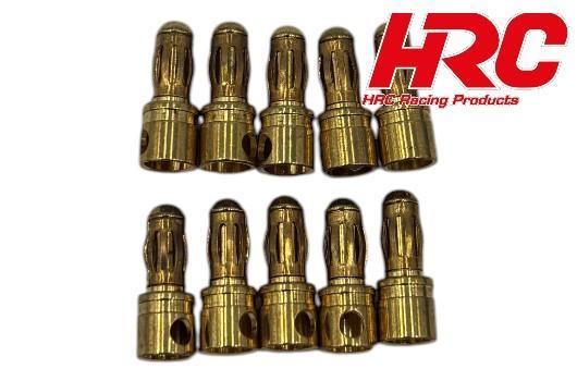 HRC Racing - HRC9003S - Connector - 3.5mm - Stripe Style - Male (10 pcs) - Gold