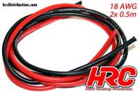 Cavo - 18 AWG / 0.8mm2 - Argento (150 x 0.08) - Rosso and Nero (0.5m ogni)