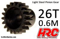 Pinion Gear - 0.6M - Steel - Light - 26T