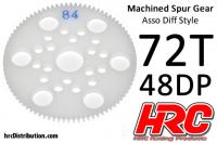 Spur Gear - 48DP - Low Friction Machined Delrin - Diff Style - 72T