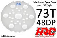 Spur Gear - 48DP - Low Friction Machined Delrin - Diff Style -  73T