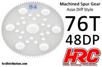 Spur Gear - 48DP - Low Friction Machined Delrin - Diff Style -  76T