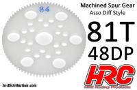Spur Gear - 48DP - Low Friction Machined Delrin - Diff Style - 81T