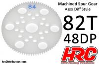 Spur Gear - 48DP - Low Friction Machined Delrin - Diff Style - 82T