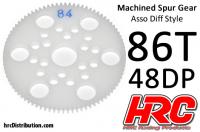 Spur Gear - 48DP - Low Friction Machined Delrin - Diff Style -  86T