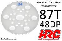 Spur Gear - 48DP - Low Friction Machined Delrin - Diff Style - 87T