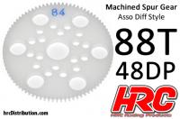 Spur Gear - 48DP - Low Friction Machined Delrin - Diff Style - 88T