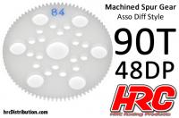 Spur Gear - 48DP - Low Friction Machined Delrin - Diff Style - 90T