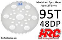 Spur Gear - 48DP - Low Friction Machined Delrin - Diff Style - 95T
