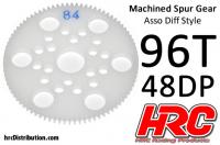 Spur Gear - 48DP - Low Friction Machined Delrin - Diff Style -  96T