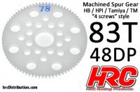 Spur Gear - 48DP - Low Friction Machined Delrin - HPI/HB/Tamiya Style - 83T
