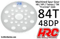 Spur Gear - 48DP - Low Friction Machined Delrin - HPI/HB/Tamiya Style - 84T