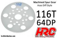 Hauptzahnrad - 64DP - Low Friction Gefräst Delrin - Diff Style - 116Z