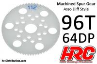 Spur Gear - 64DP - Low Friction Machined Delrin - Diff Style - 96T