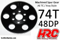 Spur Gear - 48DP - Low Friction Machined Delrin - Xray/AE/TM Style - 74T