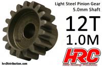 Pinion Gear - 1.0M / 5mm Shaft - Steel - Light - 12T