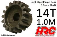 Pinion Gear - 1.0M / 5mm Shaft - Steel - Light - 14T