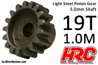 Pinion Gear - 1.0M / 5mm Shaft - Steel - Light - 19T