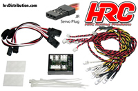 Lichtset - 1/10 TC/Drift - LED - JR Stecker - Komplett Auto Satz - Kontrolliert durch Sender