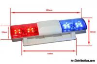 Light Kit - 1/10 TC/Drift - LED - JR Plug - Police Roof Long Lights V1 - 6 Flashing Modes (Blue / Red) 105x30x26mm