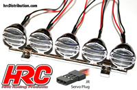 Light Kit - 1/10 or Monster Truck - LED - JR Plug - Roof or bumper Light Bar (chrome mounts included)