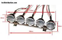 Lichtset - 1/10 oder Monster Truck - LED - JR Stecker - Dachleuchten oder Rammerleuchten Stange (Chrome teilen inclusive)