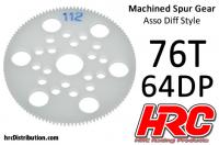 Spur Gear - 64DP - Low Friction Machined Delrin - Diff Style - 76T