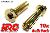 Connector - 4.0mm - Male Low Profile (10 pcs) - Gold