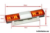 Set di illuminazione - 1/10 TC/Drift - LED - JR Connetore - Barra di tetto Soccorso V1 - 6 mode di lampeggiamento (Arancioni / Arancioni) 105x30x26mm