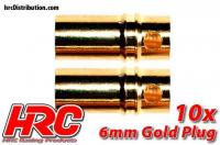 Stecker - 6.0mm - weibchen (10 Stk.) - Gold