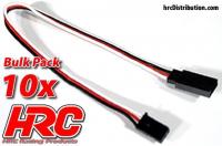 Servo Extension Cable - Male/Female - FUT - 20cm Long - BULK 10 pcs - 22AWG