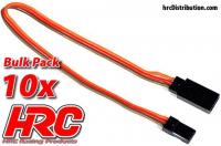 Servo Extension Cable - Male/Female - JR - 20cm Long - BULK 10 pcs-22AWG