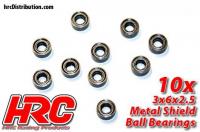 Ball Bearings - metric -  3x 6x2.5mm (10 pcs)