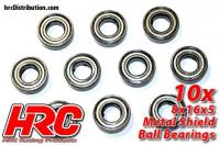 Ball Bearings - metric -  8x16x5mm (10 pcs)