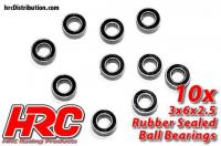 Ball Bearings - metric - 3x 6x2.5mm Rubber sealed (10 pcs)