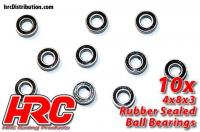 Ball Bearings - metric - 4x8x3mm Rubber sealed (10 pcs)