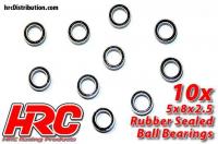 Ball Bearings - metric - 5x 8x2.5mm Rubber sealed (10 pcs)
