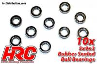 Ball Bearings - metric -  5x 9x3mm Rubber sealed (10 pcs)