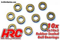 Ball Bearings - metric -  5x10x3mm Rubber sealed (10 pcs)