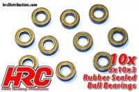Ball Bearings - metric - 5x10x3mm Rubber sealed (10 pcs)