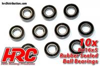 Ball Bearings - metric -  8x16x5mm Rubber sealed (10 pcs)