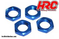 Wheel Nuts 1/8  - 17mm x 1.0 - serrated flanged - Blue (4 pcs)