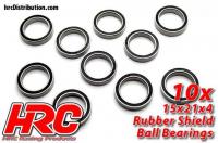 Ball Bearings - metric - 15x21x4mm Rubber sealed (10 pcs)