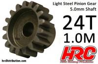 Pinion Gear - 1.0M / 5mm Shaft - Steel - Light - 24T